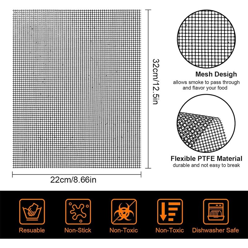 Grill Mat Set, 4 Piece Grill Mat Set, Grid Grill