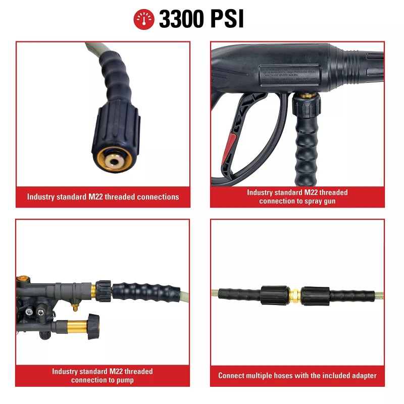 Simpson Cleaning 40224 Morflex Series 3300 PSI Pressure Washer Hose,