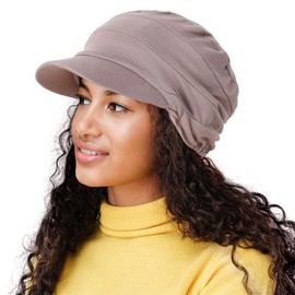 Women's Sun Visor Hat Baseball Cap Newsboy Hat Breathable Summer Hat Beanie Bonnet for Everyday Outfit(UK, Alpha, L, Camel)