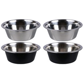 Greenbrier Kennel Club - Set of 4 - Stainless Steel Metal Dog Bowls - Each Bowl is 52.4 OUNCES (1.6 QUARTS), 8" Diameter x 2.5" Deep