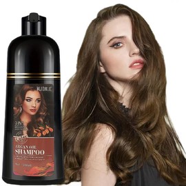 Black Hair Dye Shampoo For Gray Hair, 3 In 1 Argan Oil Hair Color Shampoo For Women Men, Long-Lasting & Natural-Looking Vibrant Color, Easy To Use, Champu Para Canas, Para El Cabello, 500 ML Haircare:_Chestnut Brown