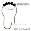 Shower Curtain Hooks Rings Stainless Steel Shower Hooks Black Acrylic