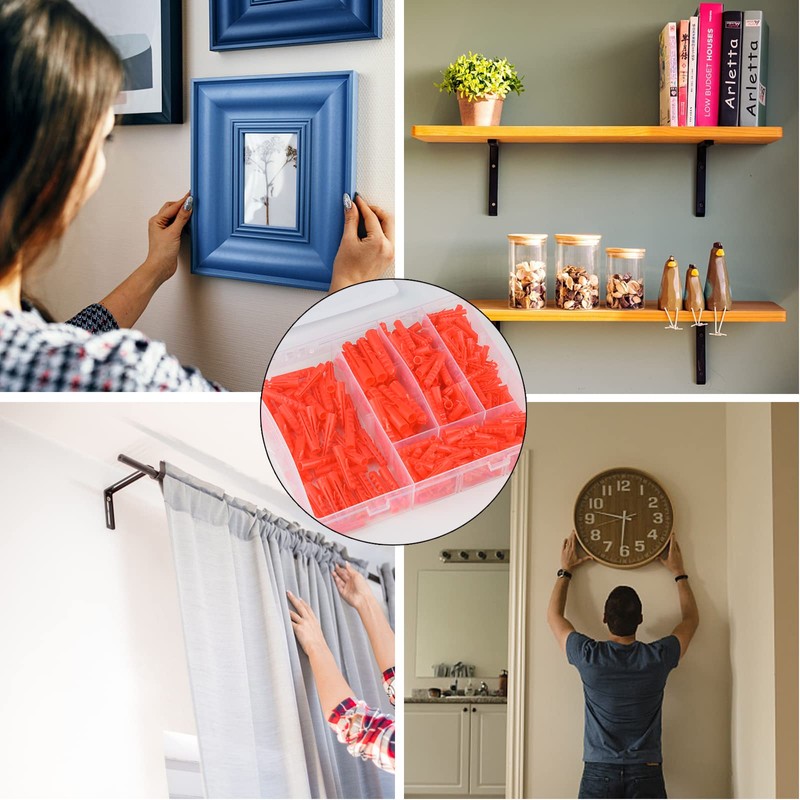 320Pcs Wall Plug Set, Expansion Rawl Plugs Plastics Anchors for
