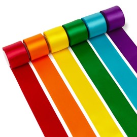 Rainbow Ribbon 1-1/2 Inch Wide Assorted Bulk Pack Colorful Double Faced Satin Ribbon Set for Crafts, Gift Wrapping, Easter, Baby Shower, Birthday, Fiesta Party, Wedding Decor, Hair Bows - 30Yds