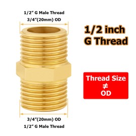 Hooshing Brass Check Valve 1/2" Male to 1/2" Male Thread Non Return One Way Prevent Backflow Copper