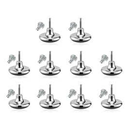 DHSWNNG 10 PCS Chrome Feet Bed Legs Glides Castor with Metal Inserts, Furniture Legs Bed Feet Replacement Furniture Feet Castors Glide for Chairs Sofas