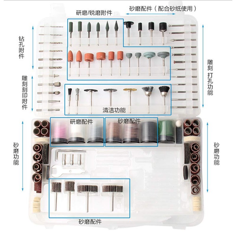 ANCLLO Rotary Tool Accessories Kit 268pcs with Plastic Box, Fits