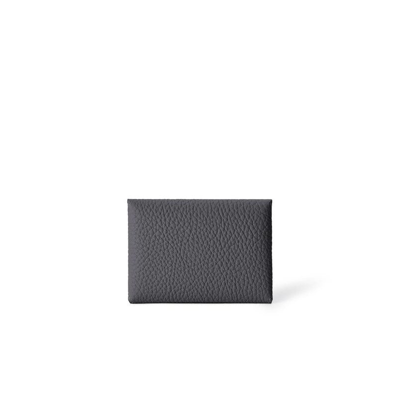 Bonaventura Envelope Card Case Shrink Leather, charcoal gray