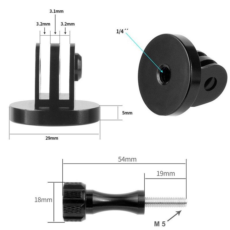 momerch 1/4-20 Tripod Adapter with Thumb Screws, Aluminum Alloy Mount