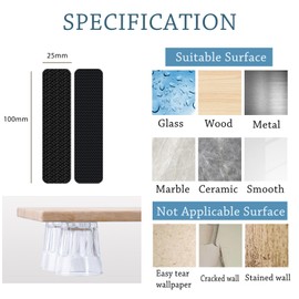 Grippers for Mats on Carpet, 24pcs Carpet Grippers for Rugs on Top of Carpet Corner Rug Grippers for Laminate Floor Rug Grippers for Hardwood Floors Furniture Anti Slip Mat Grippers (25mm x 100mm)