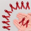 CRAFFANCY 100 Pcs Red Satin Ribbon Pins, Memorial Ribbon Brooches