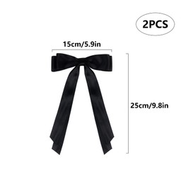 2 Pack Bow Hair Clips, Black Hair Bows for Girls and Women, Hair Barrette Hair Ribbon Bow Clips(Black, White)