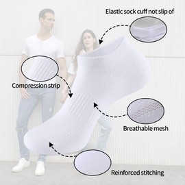 YORJOSOX Bamboo Trainer Socks for Women & Men: No-Show 5-Pack with casual & Breathable – Low-Cut Invisible Liner for Sneakers/Summer Shoes (UK, Numeric, 9, 12, Regular, Regular, White 5 pairs)