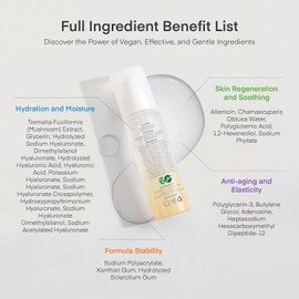 Hydrating Serum for Face Amore Cloud: Korean Advanced Formula Tremella Mushroom and Hyaluronic Acid Essense, Improves Texture, Smoothness, Moisturizing, Firming, Vegan, Better than Snail Mucin, 100ml