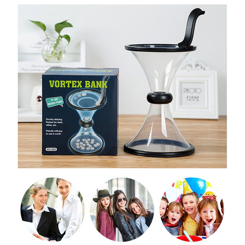 Kids Vortex Piggy Bank Decompression Money Saving Coin Collector Box