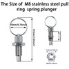Bntyok 2pcs Spring Plunger Indexing Pin with Pull Ring Spring