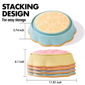 Toddler Balance Stepping Stones with Non-slip Silicone Surface and Bottom, 280 Lbs Thick Plastic Sensory Jumping Path Play Toys for Aged 3+ (Stumps Set)