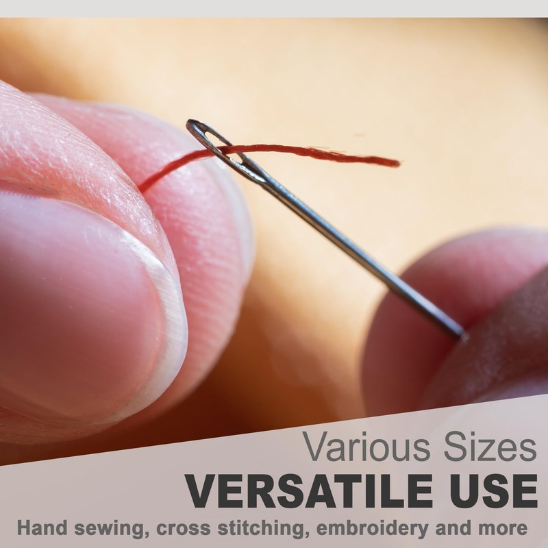 Sewing Needles Sharp Point, 50 pcs 4 Assorted Size Eyes
