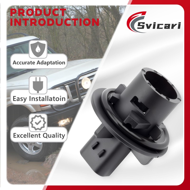 Svicari Front Bumper Lamp Bulb Socket with Wire Harness Fit