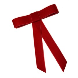 EmilyRose Couture Large Velvet Hair Bow Collection (Alligator Clip, Red)