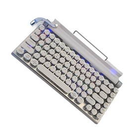 Teclado Mecánico para Máquina de Escribir, Teclado Retro Punk para Juegos, Teclado Mecánico Bluetooth con Interruptor Azul, 83 Teclas para...         
