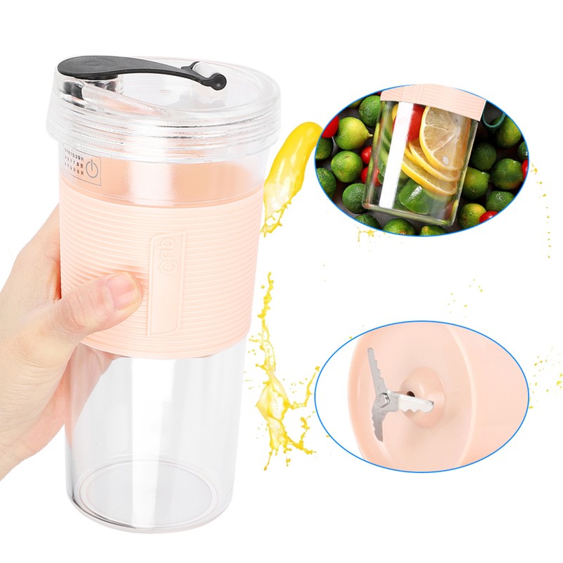 Portable Electric Fruit Juicing Cup Three Leaf Cutter Head Juicer