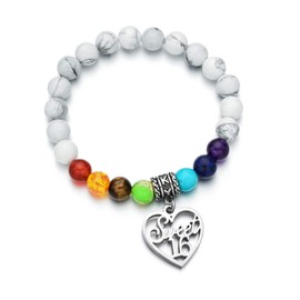 DYJELWD Birthday Bracelet 7 Chakra Beads Stretch Healing Bracelet 10th 12th 16th 18th 21th 30th 40th 50th 60th (16th birthday gift)