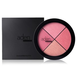 aden 4 Blusher Palette Makeup – 22gr – Natural & Durable Quality– Light Coverage & Inner Glow – MADE IN ITALY (Blusher Palette)
