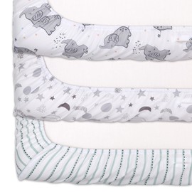 The Peanutshell Baby Girl or Boy Changing Pad Covers Set of 3 - Ultra Soft Baby Cover - Fits Standard Changing Table Pads, Durable, Machine Washable Sheets - Celestial Elephant