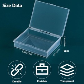 TARKDAK Playing Cards Box 6 Pieces Playing Cards Case Transparent Plastic Trading Cards Box Deck Boxes Business Cards Storage Small Storage Box for Cards Beads Jewellery Crafts