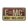 E=MC2 Energy Milk Coffee Patch, Coffee Lover Patch, Funky Patch