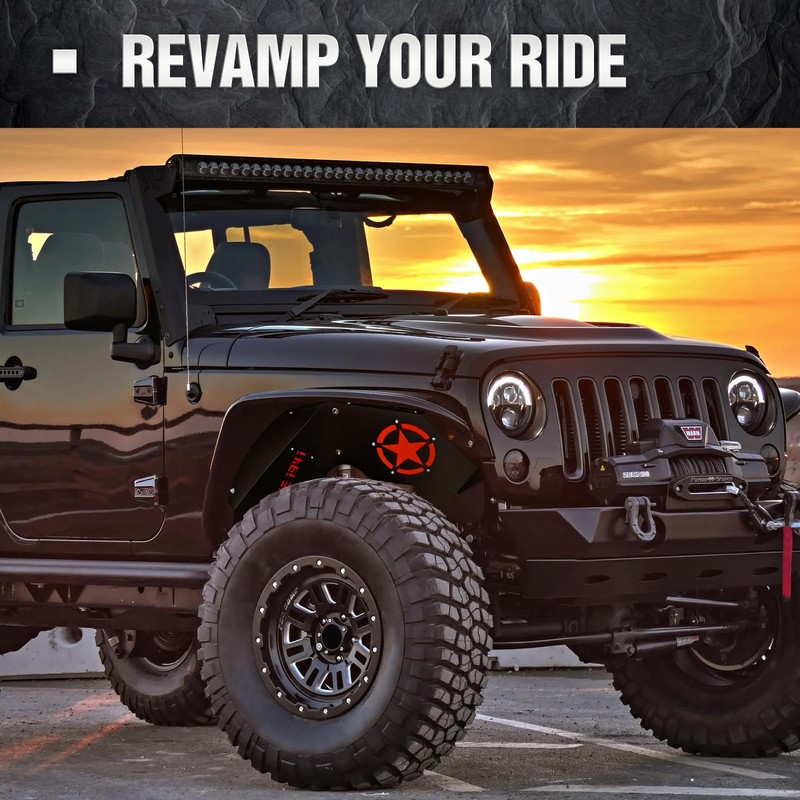 YZONA Front Inner Fender Liners Compatible with 2007-2018 Jeep Wrangler