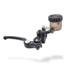 Daytona 39985 NISSIN Motorcycle Radial Brake Master Cylinder Vertical 5/8" (11mm - 1/2" Horizontal Equivalent) Black Body/Black Short Lever Smoke Tank