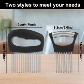 2pcs Onion Holder for Slicing, Extra-Large Onion Slicer Tool Kit with 16 Long Needles & 10 Long Needles Vegetable Chopper Cutter Kitchen Appliance Gadget Utensils for Tomatoes Potatoes Meat Tenderizer