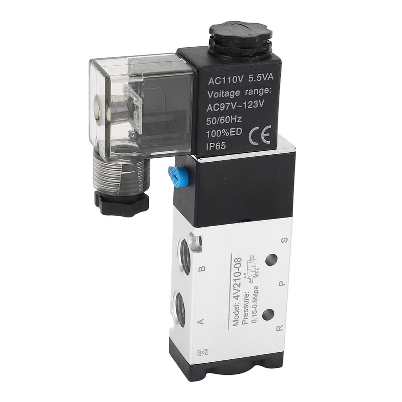 4V210‑08 Electric Solenoid Valve 2 Position 5 Way Cylinder Control