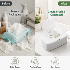 Portable Wet Wipes Dispenser for Home Organization – Refillable Plastic Tissue Box Holder for Bathroom & Travel