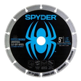 Spyder 5-Inch Diamond Bite Cut-Off Wheel for Steel, Cast Iron, Rebar, Stone, Concrete Block, Ceramic Tile, and More, 7/8-Inch Arbor (14005)