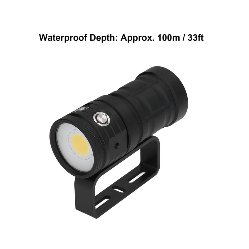 COB LED Diving Flashlight 100m Waterproof Underwater Torch with 3