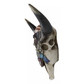 Western Patriotic Bull Cow Skull With American Flag Bald Eagle Army Wall Decor