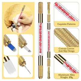ATOMUS Microblading Kit Golden Complete Semi Permanent Pen kit Tool for Professional 2pcs Tattoo Eyebrow Manual Pen 18U 3RL Eyebrow Microblades Tattoo Supplies