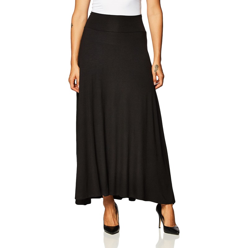 AGB Women's Timeless Fashion Long Soft Knit Skirt with Waist