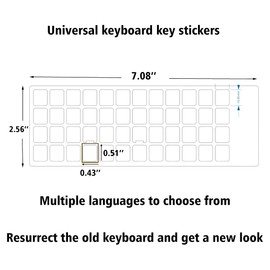 2PCS Pack Transparent Korean Keyboard Stickers, Korean Keyboard Replacement Sticker with Transparent Background and Blue Lettering,Each Unit: 0.43" x 0.51"