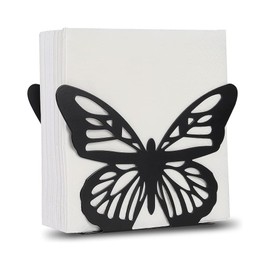 Hosoncovy Napkin Holder for Table Countertops, Metal Butterfly Napkin Holder for Kitchen, Cocktail Napkin Dispenser Tissue Stand Napkin Organizer Paper Tissue Dispenser Serviette Holder Serviette Disp