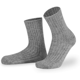 Normani 6 Pairs Norwegian Socks with Wool Charcoal Grey Winter Socks Men's Socks with Cushioned Sole, grey, 43-46