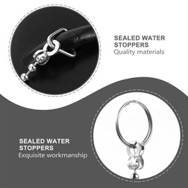 KOLZEMV Drain Plug, Pack of 2 Sink Plugs, Diameter 45 to 40 mm, Bath Plug with 40 cm Plug Chain, Sink Plug Closure, Drain Plug for Sink, Kitchen Sink