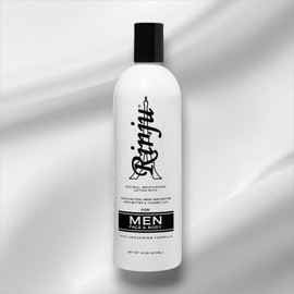 Rinju Natural Moisturizing Face & Body Lotion for Men, 16 oz, with Cocoa Butter, Hemp Seed & Shea Butter, Vitamin E,C