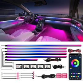 Dreamcolor Acrylic Interior Car Lights, WEBUPAR Car Accessories 18 in 1 Car LED Strip Lights with APP Control and 213 Modes, 175 inches 593 LEDs Fiber Optic Lights, RGB Neon Car Lighting