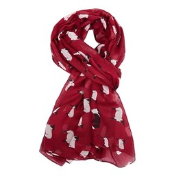 GFM® Sheep Print Scarf Sh-16-Berry, One Size, Sh-16-bll-berry red