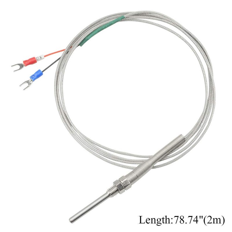 BGTXINGI 2pcs PT100 2-Wire Thermocouple Stainless Steel Temperature Sensor Probe