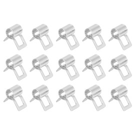 uxcell 15Pcs Spring Band Type Action Fuel/Silicone Vacuum Hose Pipe Clamp, 4mm Low-Pressure Air Spring Hose Clip Clamp for Automotive Oil Pipe Water Pipe, Nickel Plated